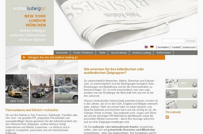 andrea ludwig pr verbindet Unternehmen mit ihren Märkten screenshot von andrea ludwig